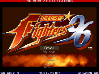 Ecran de titre de KOF 96